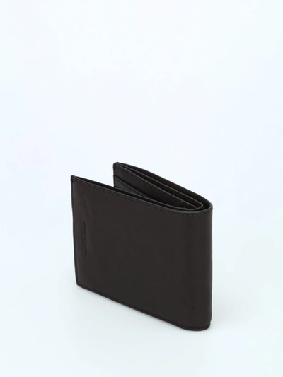 Shop Piquadro Dark Brown Leather Trifold Wallet