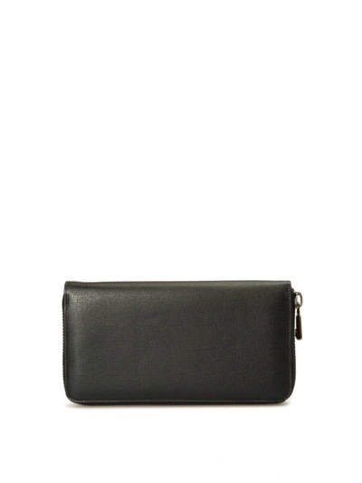Shop Brioni Saffiano Leather Zip Around Wallet In Black