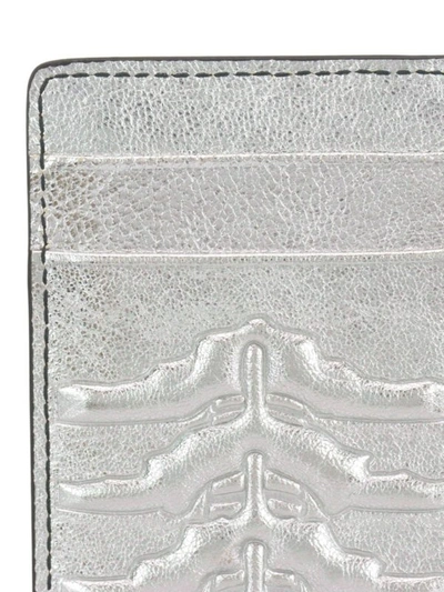 Shop Alexander Mcqueen Silver Leather Card Holder
