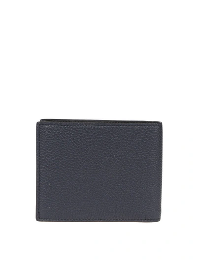 Shop Ferragamo Grainy Leather Bifold Wallet In Dark Grey