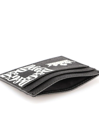 Shop Dolce & Gabbana Logo Print Leather Card Holder In Black