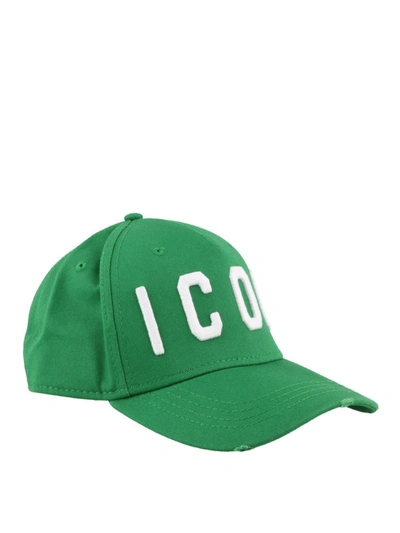 Shop Dsquared2 Icon Embroidery Green Baseball Cap