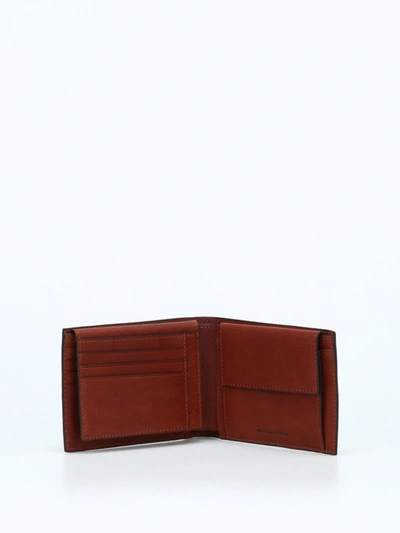 Shop Piquadro Anti-fraud Detail Leather Wallet In Brown