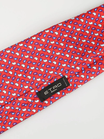 Shop Etro Paisley Micro Patterned Silk Tie In Red