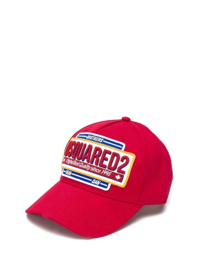 Shop Dsquared2 Logo Patch Red Baseball Cap