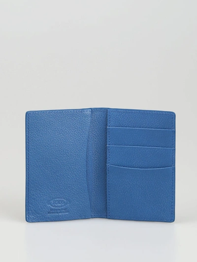 Shop Tod's Double T Mid Blue Vertical Card Case