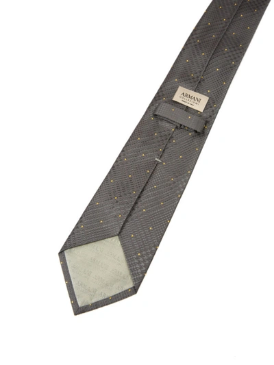 Shop Armani Collezioni Houndstooth Silk Grey Tie