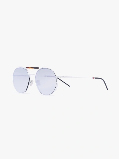 Shop Dior Eyewear White Round Metal Sunglasses