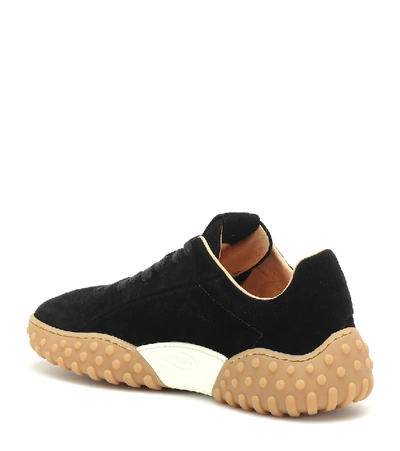 Shop Tod's Suede Sneakers In Black