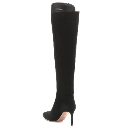 Shop Aquazzura Gainsbourg 85 Suede Boots In Black