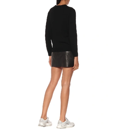 Shop Kenzo Embroidered Wool Sweater In Black