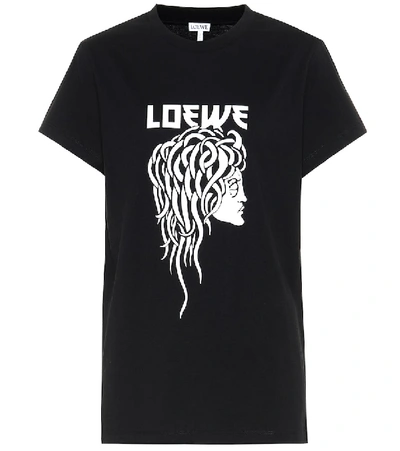 Shop Loewe Printed Cotton T-shirt In Black