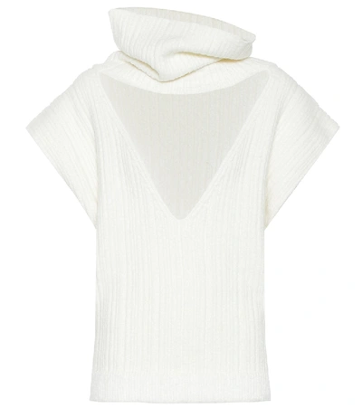 Shop Jacquemus La Maille Aube Cotton-blend Sweater In White