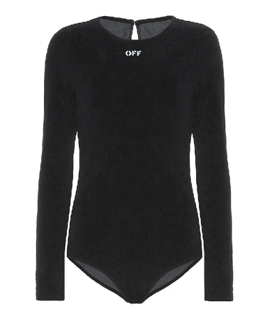 Shop Off-white Logo Bodysuit In Black