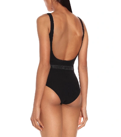 Shop Off-white Belted Swimsuit In Black