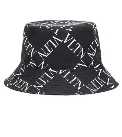 Shop Valentino Logo Bucket Hat In Black