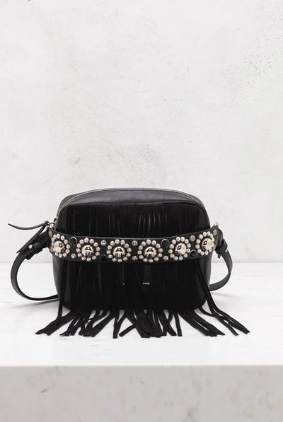 Shop Golden Goose Camera Bag Black Fringes