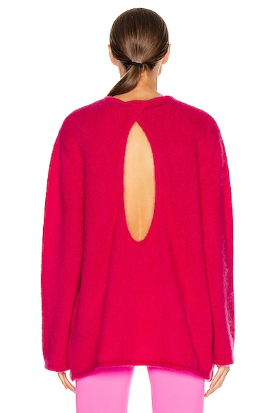 Shop Vetements Open Back Knit Sweater In Raspberry