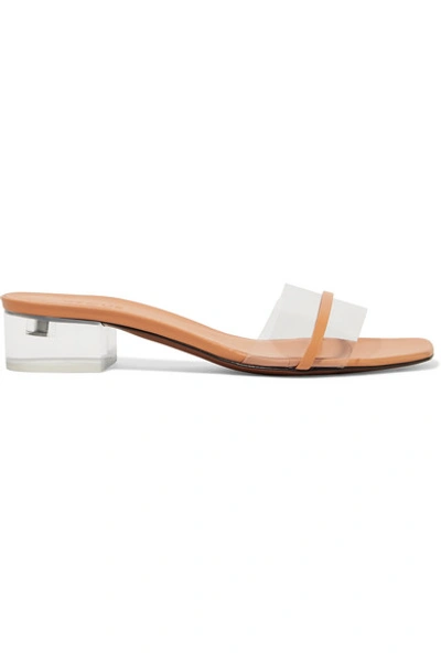 Shop Neous Osty Pvc And Leather Mules In Sand