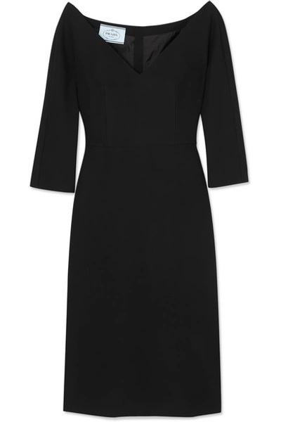 Shop Prada Cady Dress In Black