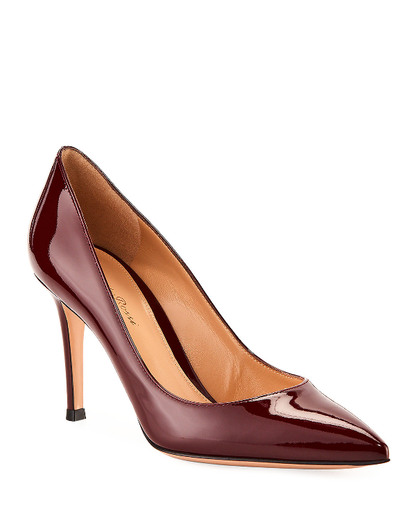 Gianvito Rossi Gianvito 85 Patent Leather Point-Toe Pumps In Neutrals ...