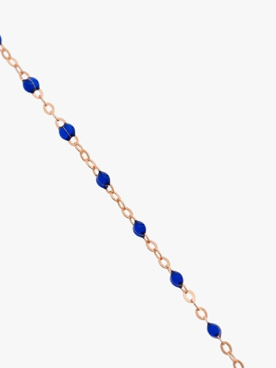 Shop Gigi Clozeau 18k Rose Gold 42 Cm Beaded Necklace In Blue