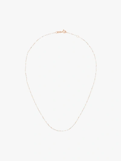 Shop Gigi Clozeau 18k Rose Gold 42 Cm Beaded Necklace In White/rose Gold