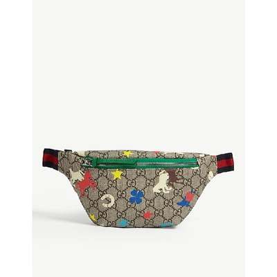 Shop Gucci Horse Print Coated Canvas Bumbag In Multi-coloured