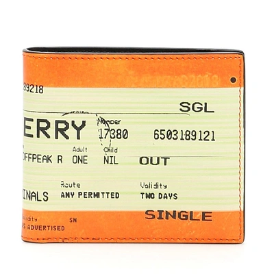 Shop Burberry Train Ticket Print Bifold Wallet In Multi