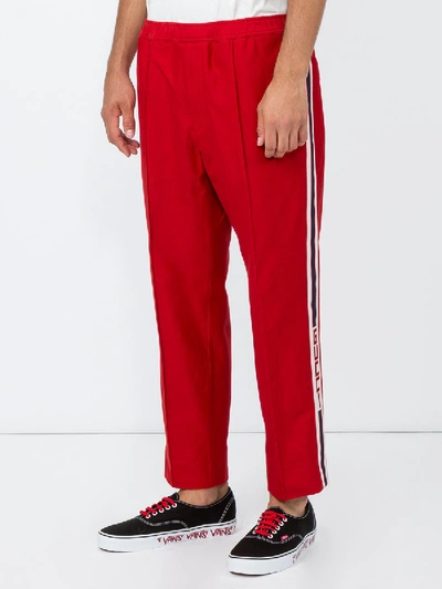 Shop Gucci Side Stripe Joggers In Red