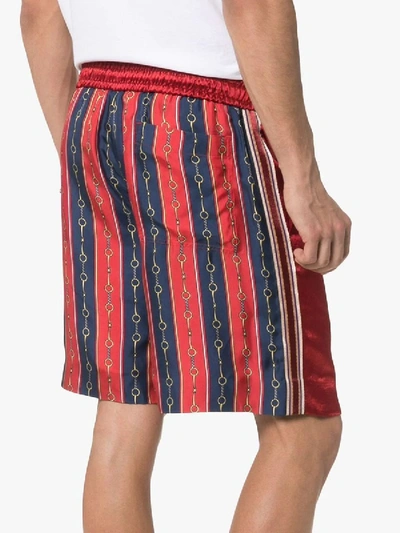 Shop Gucci Silk Mix Print Shorts In Red