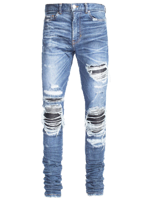 amiri jeans leather