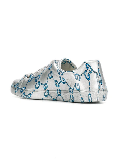 Shop Gucci Monogram Gg Sneakers In Silver