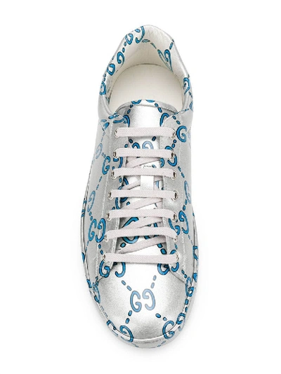 Shop Gucci Monogram Gg Sneakers In Silver