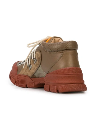 Shop Gucci Flashtrek Boots In Brown