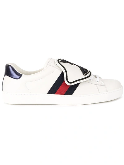 Shop Gucci Ace Sneaker With Shark Removable Patches In White