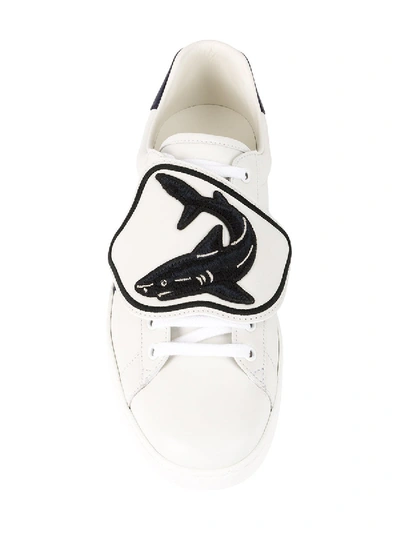 Shop Gucci Ace Sneaker With Shark Removable Patches In White