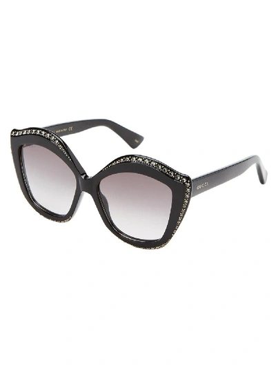 Shop Gucci Swarovski Sunglasses In Black