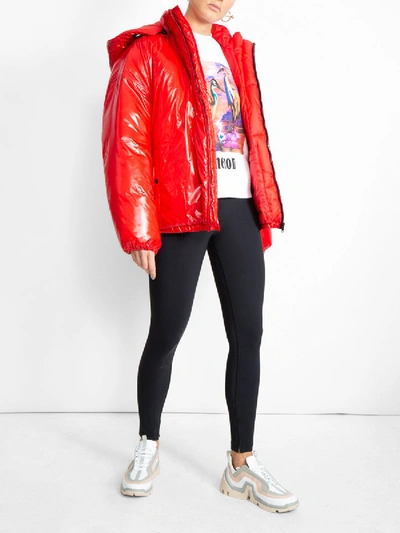 Shop Givenchy Front Logo Multi Zip Puffer Jacket In Red