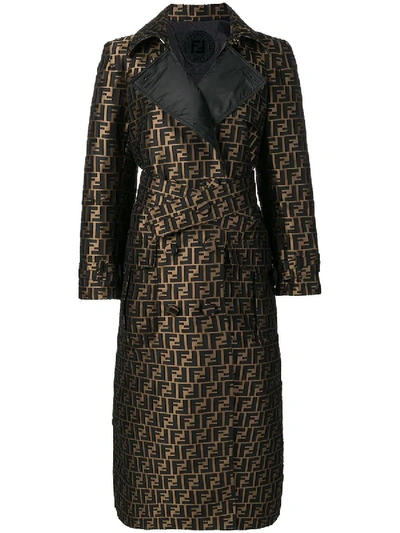 Shop Fendi Ff Motif Trench Coat