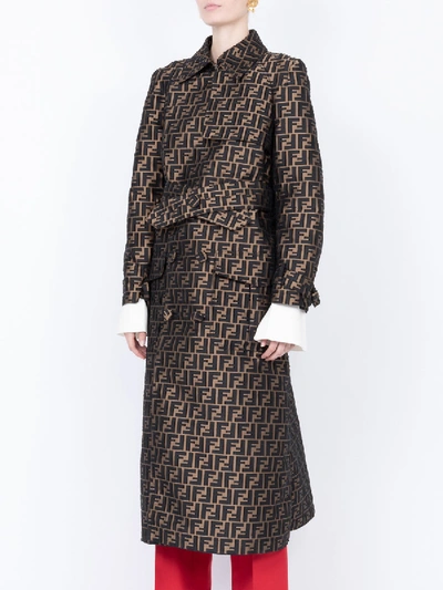 Shop Fendi Ff Motif Trench Coat