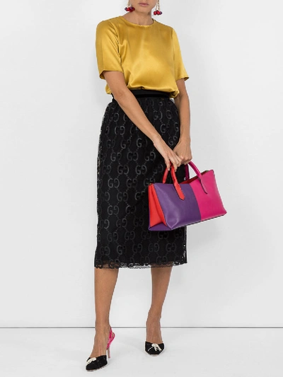 Shop Gucci Gg Macram' Skirt In Black