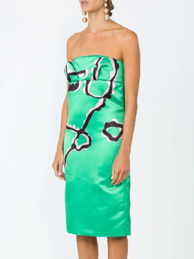 Shop Marni Green Strapless Sheath Dress