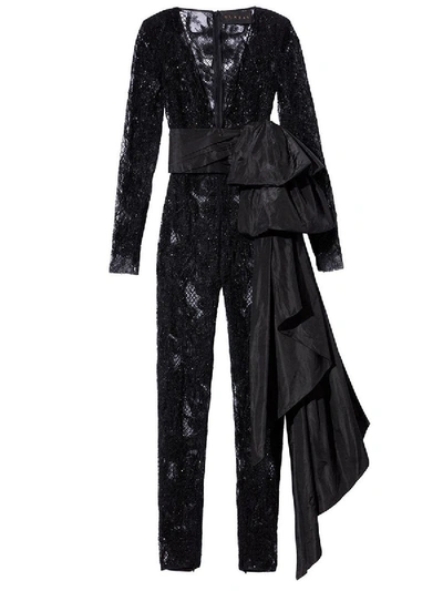 Shop Dundas Black Embellished Lace Jumpsuit