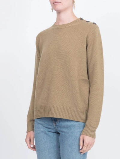 Shop Alexandra Golovanoff Knitted Jumper Khaki In Neutral