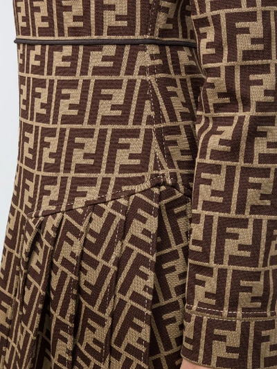 Shop Fendi Off-shoulder Monogram Dress
