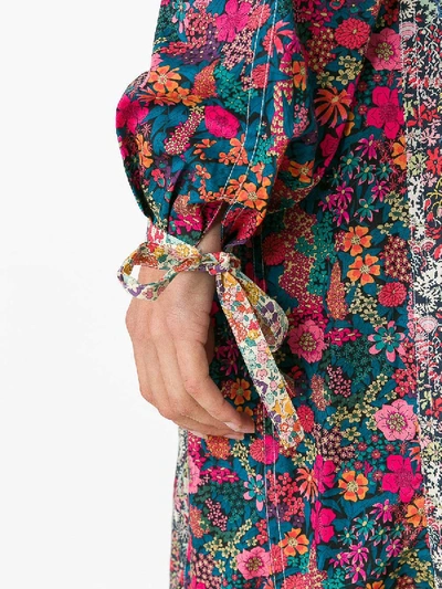 Shop Olympia Le-tan Floral Print Belted Shirt Dress