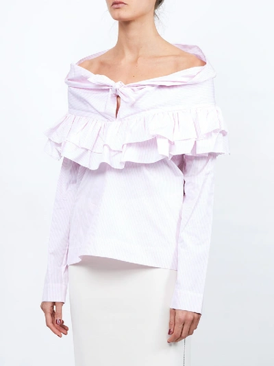 Shop Isa Arfen Ruffle Knot Top In Pink