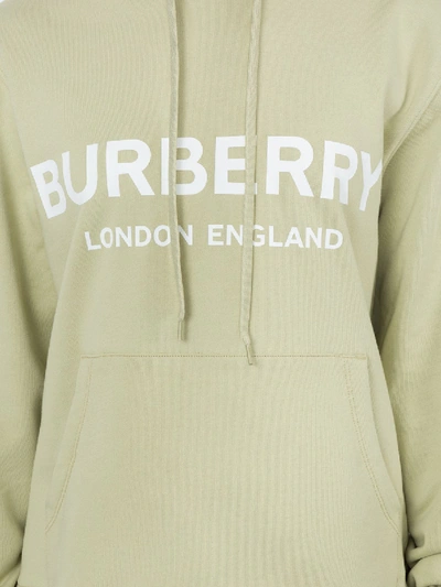 Shop Burberry Logo Print Cotton Hoodie