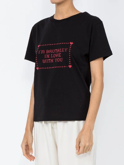 Shop Saint Laurent I'm Brutally In Love With You Print T-shirt